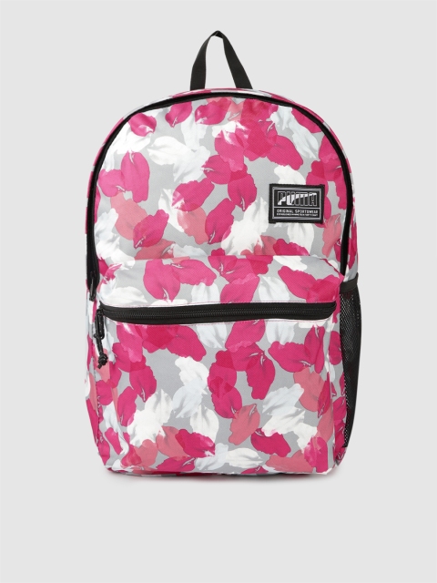 

Puma Unisex Pink & Grey Printed Academy Backpack