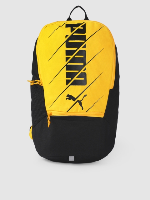 

Puma Unisex Yellow & Black Graphic Backpack