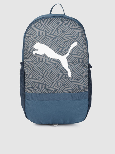 

Puma Unisex Grey & Blue Brand Logo Printed Beta Backpack