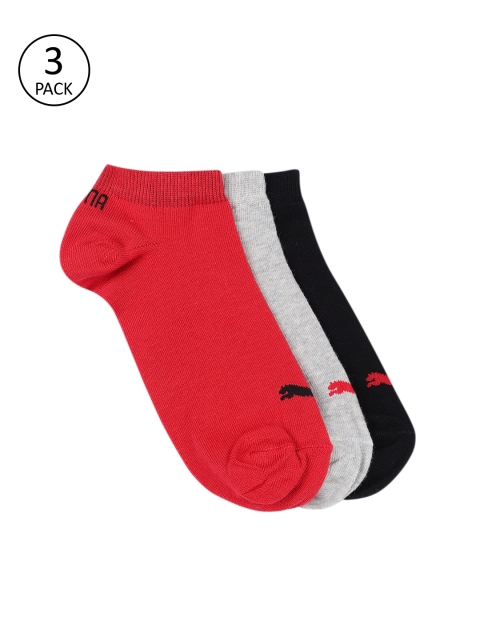 

Puma Unisex Pack of 3 SNEAKER Ankle Length Socks, Red
