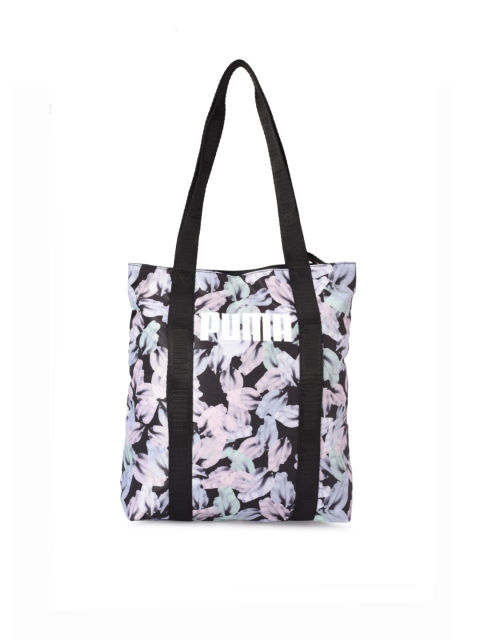 

Puma Black & Lavender Printed Core Base Shopper