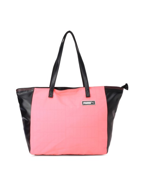 

Puma Pink & Black Colourblocked Prime Classics Large Shopper