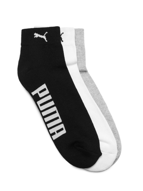 

Puma Men Set of 3 Ankle-Length Socks, Black
