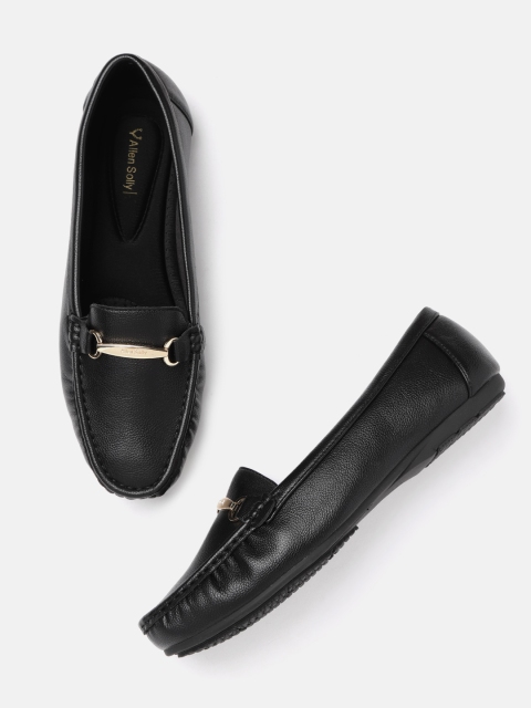 

Allen Solly Women Solid Horsebit Loafers, Black