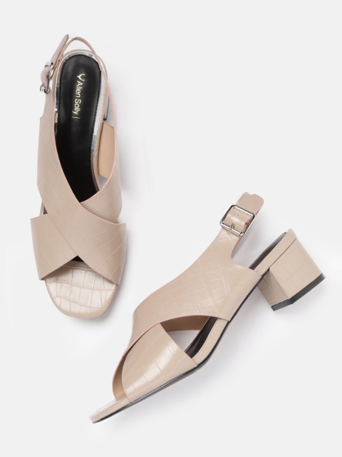 

Allen Solly Women Beige Croc-Textured Block Heels