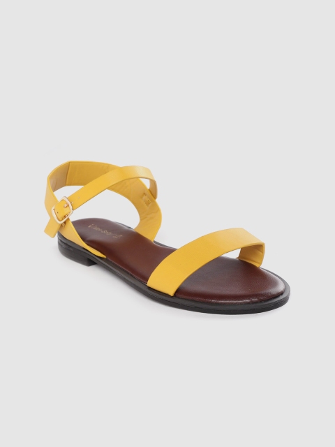 

Allen Solly Women Mustard Yellow Solid Open Toe Flats