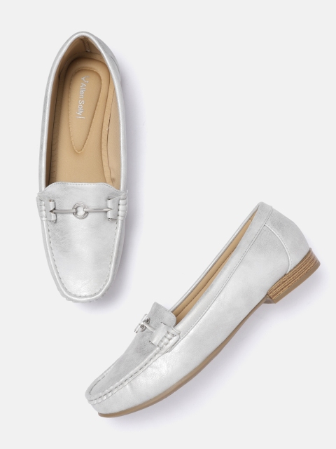 

Allen Solly Women Silver-Toned Horsebit Loafers