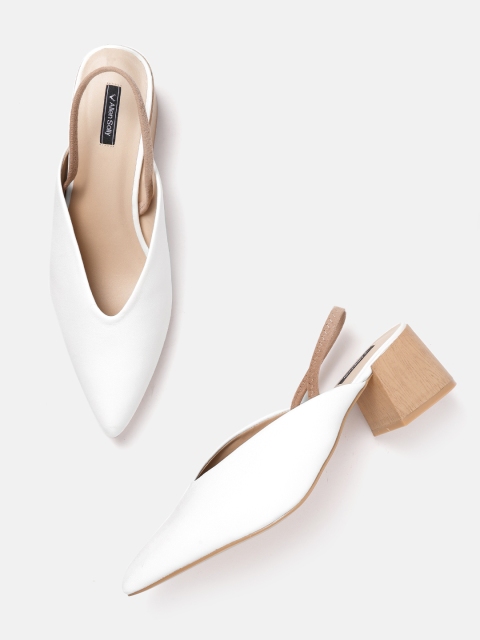 

Allen Solly Women White Solid Mules