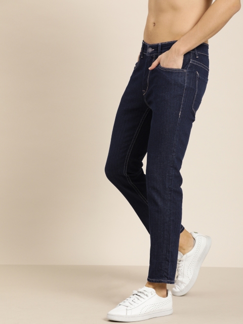 

Moda Rapido Men Blue Slim Fit Mid-Rise Clean Look Stretchable Cropped Jeans