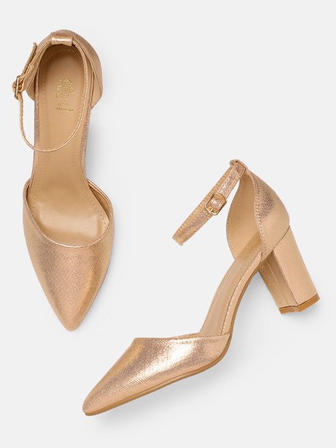 

Tresmode Women Champagne Solid Pumps