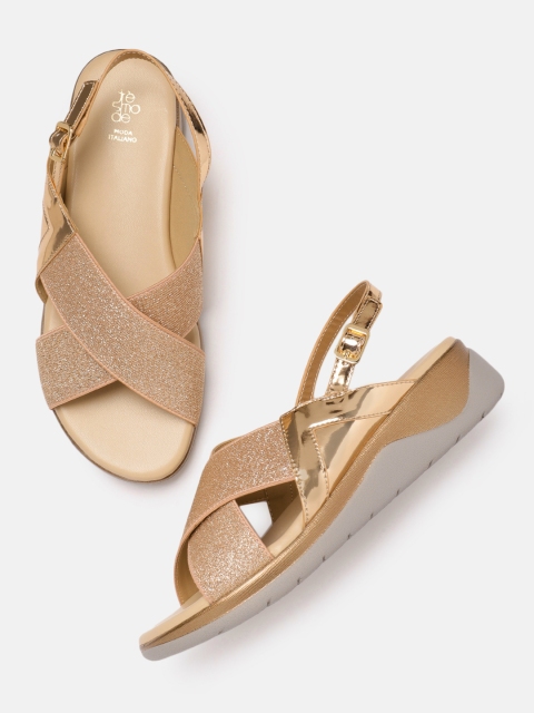 

Tresmode Women Champagne Embellished Sandals