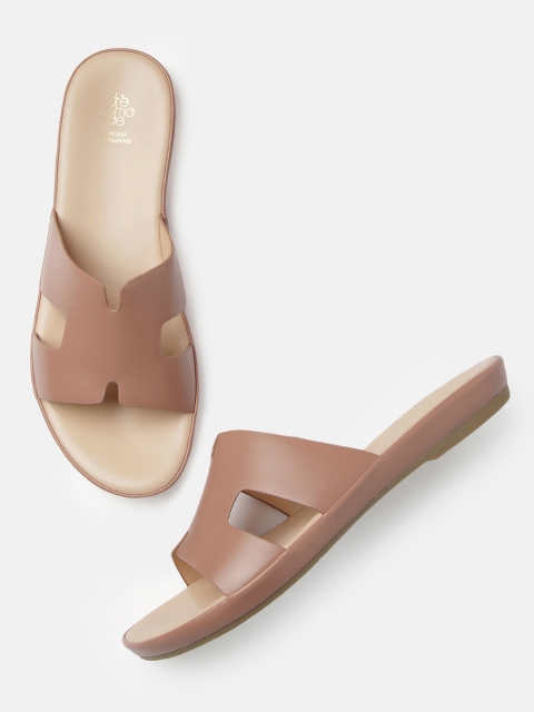 

Tresmode Women Nude-Coloured Solid Open Toe Flats