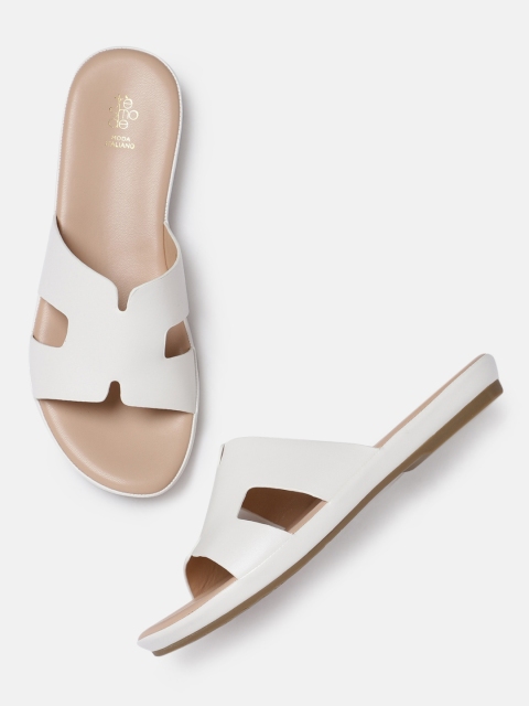 

Tresmode Women White Solid Open Toe Flats