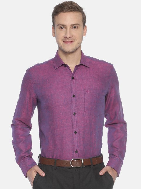 

Linen Club Men Purple Regular Fit Solid Sustainable Formal Shirt