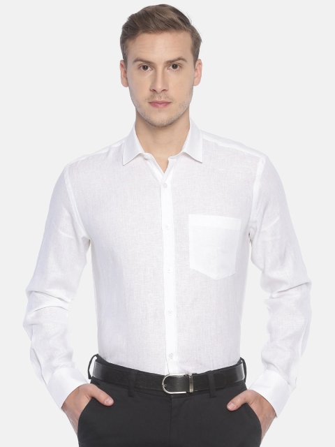 

Linen Club Men White Regular Fit Solid Sustainable Formal Shirt