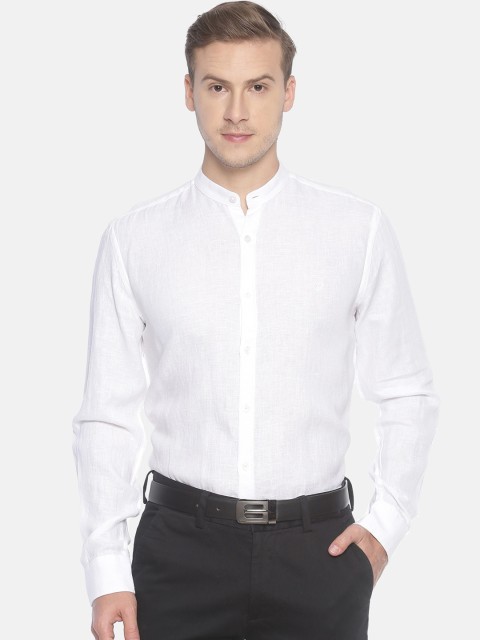 

Linen Club Men White Regular Fit Solid Sustainable Formal Shirt