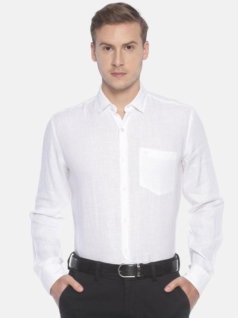 

Linen Club Men White Regular Fit Solid Sustainable Formal Shirt