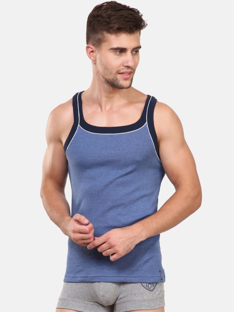 

Jockey Men Blue Solid Innerwear Vest US54-0105