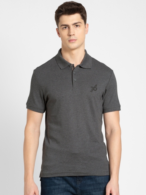 

Jockey Men Grey Solid Polo Collar Lounge T-shirt