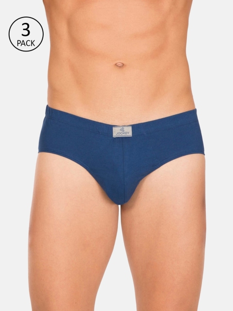 

Jockey Men Pack of 3 Blue Solid Briefs 8035-0305