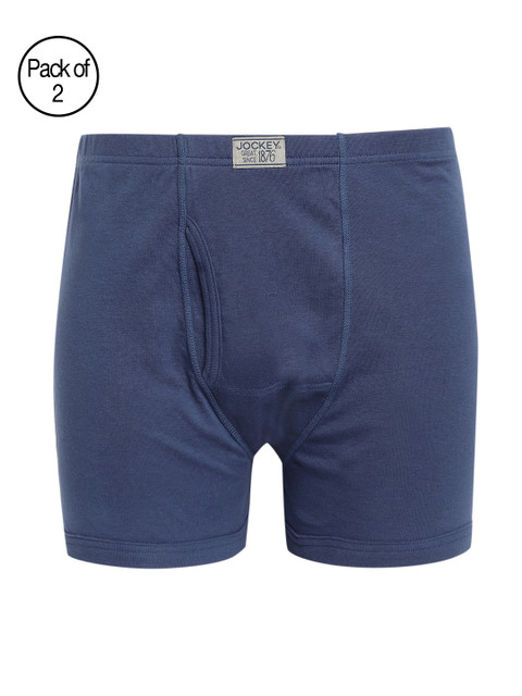 

Jockey Men Navy Blue Pack of 2 Solid Trunks 8008-0205