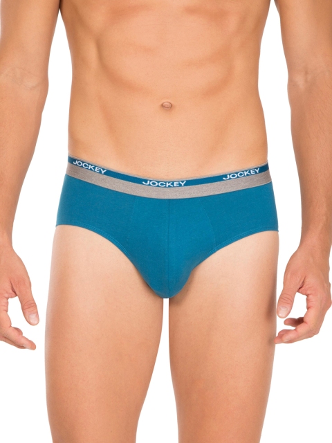 

Jockey Men Blue Solid Square Cut Briefs 8037-0105