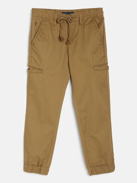 

Indian Terrain Boys Tan Brown Solid Regular Fit Joggers