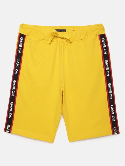 

Indian Terrain Boys Yellow Solid Regular Fit Regular Shorts