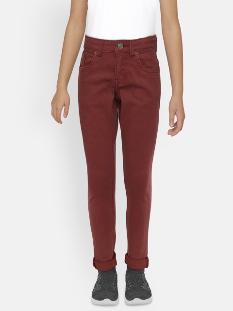 

Indian Terrain Boys Red Regular Fit Mid-Rise Clean Look Stretchable Jeans