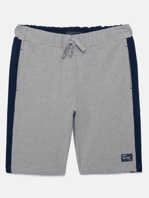 

Indian Terrain Boys Grey Solid Regular Fit Pure Cotton Shorts