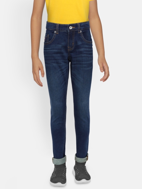 

Indian Terrain Boys Navy Regular Fit Mid-Rise Clean Look Stretchable Jeans, Navy blue