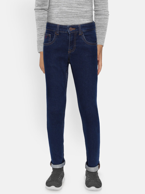 

Indian Terrain Boys Navy Regular Fit Mid-Rise Clean Look Stretchable Jeans, Navy blue