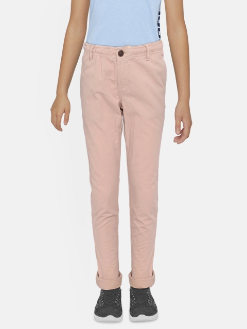 

Indian Terrain Boys Pink Regular Fit Solid Trousers