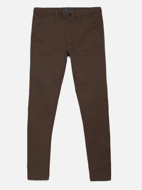 

Indian Terrain Boys Brown Regular Fit Printed Trousers