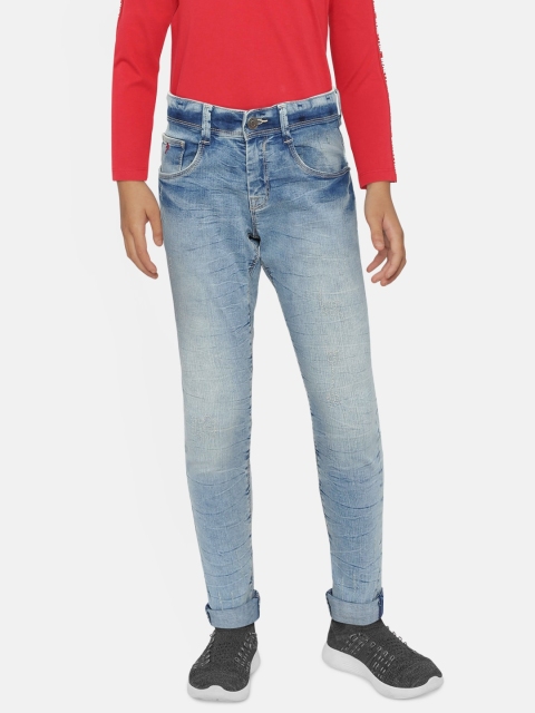 

Indian Terrain Boys Blue Regular Fit Mid-Rise Low Distress Stretchable Jeans
