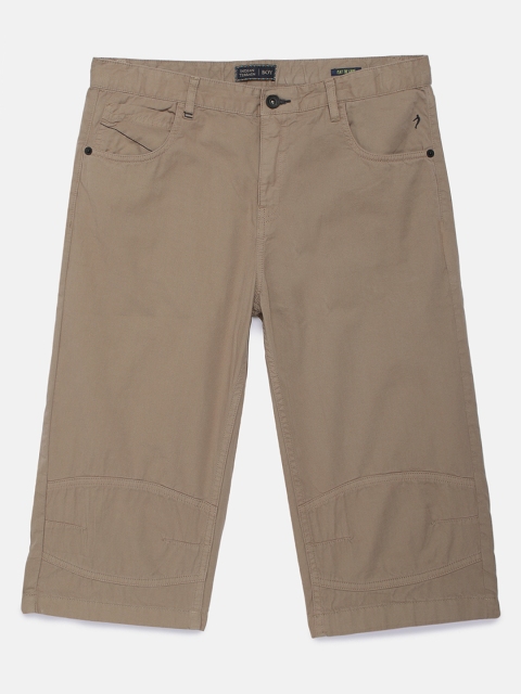 

Indian Terrain Boys Brown Solid Regular Fit Pure Cotton Shorts