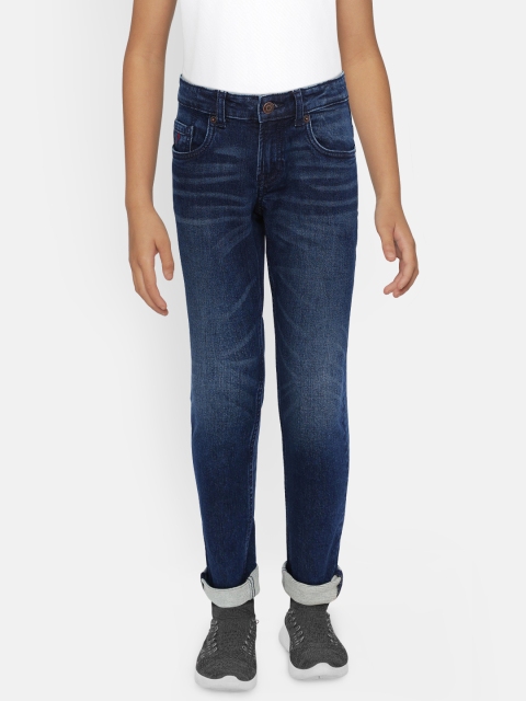 

Indian Terrain Boys Navy Regular Fit Mid-Rise Clean Look Stretchable Jeans, Navy blue