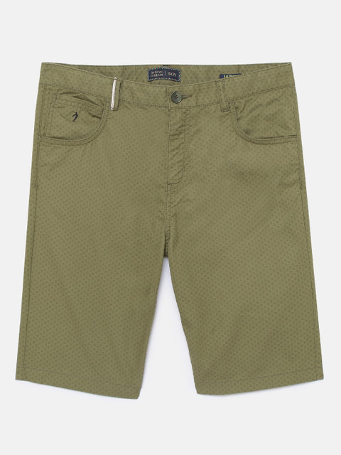 

Indian Terrain Boys Olive Green Printed Regular Fit Regular Shorts