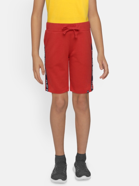 

Indian Terrain Boys Red Solid Regular Shorts