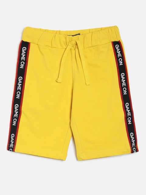 

Indian Terrain Boys Yellow Solid Regular Shorts