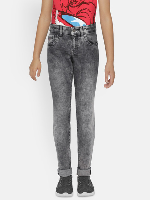 

Indian Terrain Boys Grey Regular Fit Mid-Rise Clean Look Stretchable Jeans