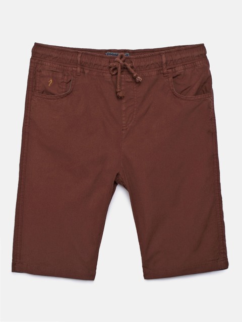 

Indian Terrain Boys Brown Solid Regular Fit Shorts