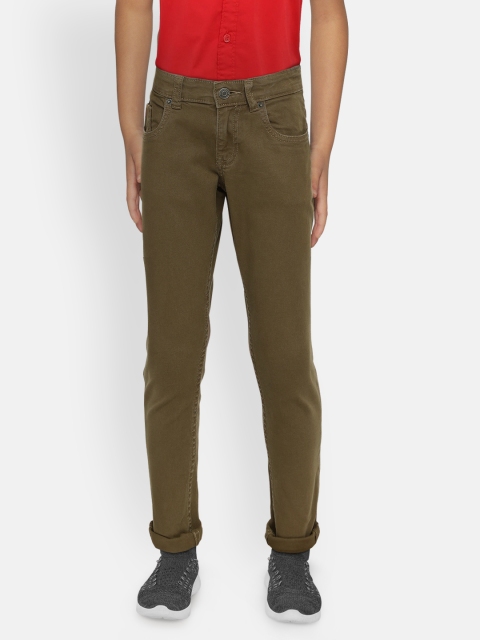 

Indian Terrain Boys Khaki Brown Regular Fit Mid-Rise Clean Look Stretchable Jeans