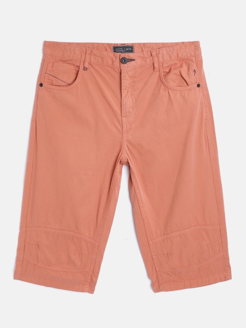 

Indian Terrain Boys Peach-Coloured Solid Shorts