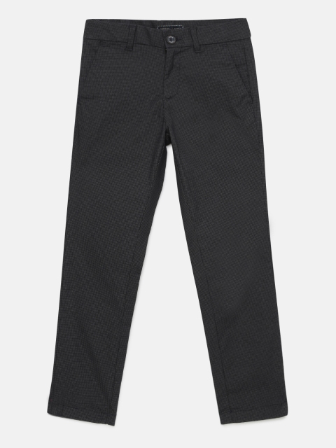 

Indian Terrain Boys Grey Regular Fit Checked Formal Trousers