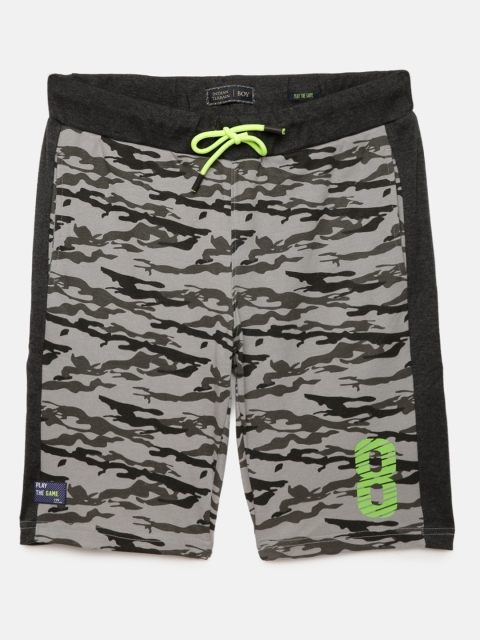

Indian Terrain Boys Grey Printed Regular Fit Regular Shorts