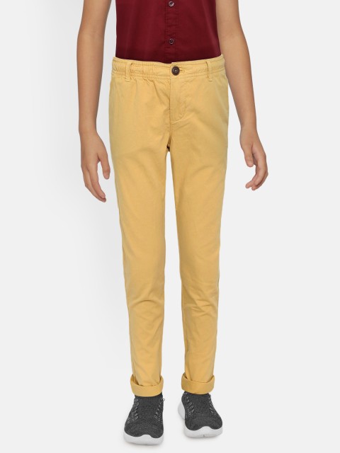 

Indian Terrain Boys Yellow Regular Fit Solid Trousers