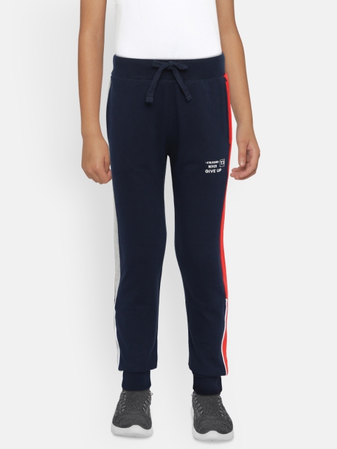 

Indian Terrain Boys Navy Blue & Grey Side Striped Joggers