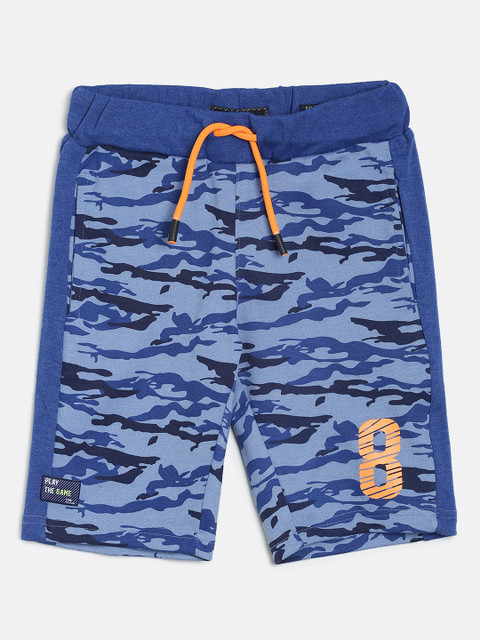 

Indian Terrain Boys Blue Camouflage Regular Shorts