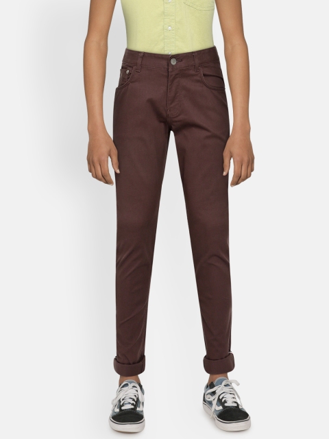 

Indian Terrain Boys Brown Regular Fit Solid Trousers